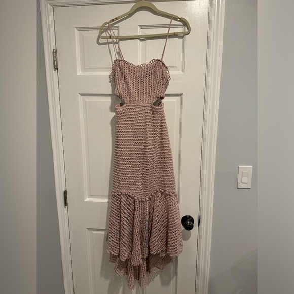 Saints & Secrets Mauve cut out tie up back size medium midi dress - Picture 4 of 13